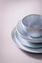 Palmer Bord Light Blue Sea 28.5 cm Blauw Wit Stoneware 2 stuks