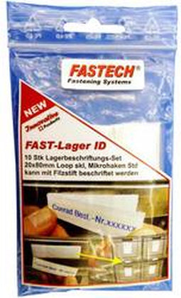 FASTECH® 610-010-Bag Klittenband-markeringsveld Om vast te plakken Wit 10 stuk(s)