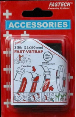 FASTECH® 688-330KC Klittenband Met riem Haak- en lusdeel (l x b) 300 mm x 25 mm Zwart, Rood 2 stuk(s)