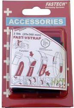 FASTECH® 688-360K Klittenband Met riem Haak- en lusdeel (l x b) 360 mm x 25 mm Zwart 2 stuk(s)