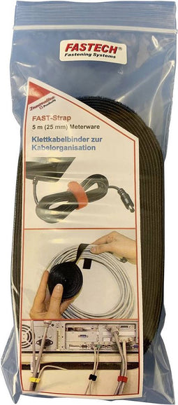FASTECH® 695-330-Bag Klittenband Om te bundelen Haak- en lusdeel (l x b) 5000 mm x 25 mm Zwart 5 m