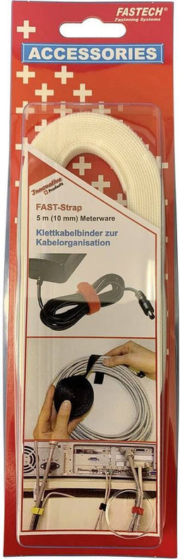FASTECH® 696-010 Klittenband Om te bundelen Haak- en lusdeel (l x b) 5000 mm x 10 mm Wit 5 m