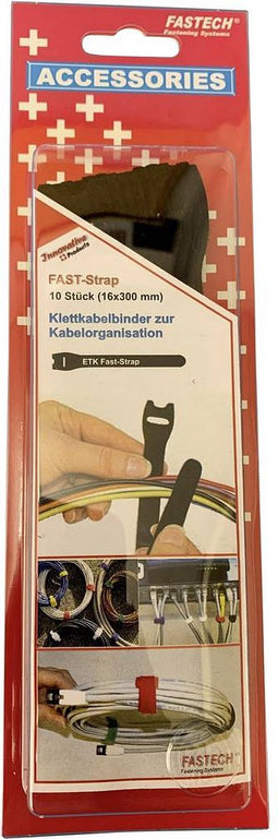 FASTECH® 803-330C Klittenband kabelbinder Om te bundelen Haak- en lusdeel (l x b) 304 mm x 16 mm Zwart 10 stuk(s)