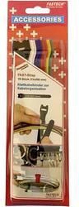 FASTECH® 804-06C Klittenband kabelbinder Om te bundelen Haak- en lusdeel (l x b) 250 mm x 13 mm Bont 10 stuk(s)