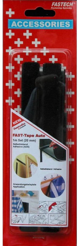 FASTECH® 909-330C Klittenband Om vast te plakken Hotmelt Haak- en lusdeel (l x b) 1000 mm x 20 mm Zwart 1 paar