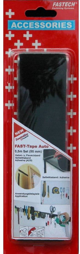 FASTECH® 919-9999C Klittenband Om vast te plakken Hotmelt Haak- en lusdeel (l x b) 500 mm x 50 mm Zwart 1 paar