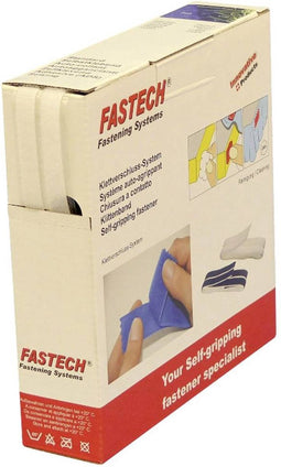 FASTECH® B10-SKL000010 Klittenband Om vast te plakken Hotmelt Haak- en lusdeel (l x b) 10 m x 10 mm Wit 10 m