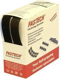 FASTECH® B20-SKL999905 Klittenband Om vast te plakken Hotmelt Haak- en lusdeel (l x b) 5000 mm x 20 mm Zwart 5 m