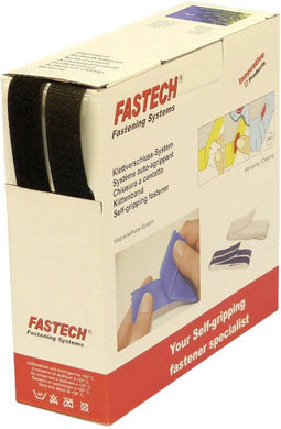 FASTECH® B20-SKL999910 Klittenband Om vast te plakken Hotmelt Haak- en lusdeel (l x b) 10000 mm x 20 mm Zwart 10 m