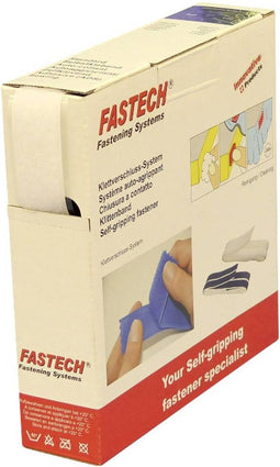 FASTECH® B25-SKL02000010 Klittenband Om vast te plakken Hotmelt Lusdeel (l x b) 10 m x 25 mm Wit 10 m