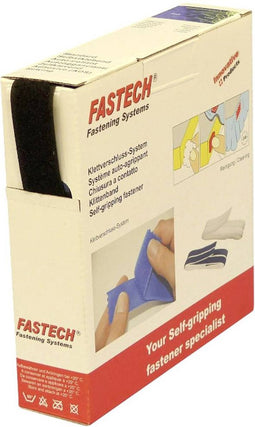 FASTECH® B25-SKL02999910 Klittenband Om vast te plakken Hotmelt Lusdeel (l x b) 10 m x 25 mm Zwart 10 m