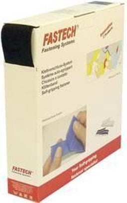 FASTECH® B50-SK-L-999925 Klittenband Om vast te plakken Hotmelt Lusdeel (l x b) 25000 mm x 50 mm Zwart 25 m