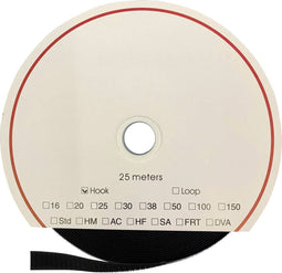FASTECH® T0101699990325 Klittenband Om vast te plakken Hotmelt Haakdeel (l x b) 25000 mm x 16 mm Zwart 25 m