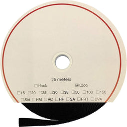 FASTECH® T0203099990125 Klittenband Om op te naaien Lusdeel (l x b) 25000 mm x 30 mm Zwart 25 m