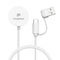 iMoshion Draadloze Oplader Geschikt voor de Apple Watch - Oplaadkabel voor Apple Watch Series 1 / 2 / 3 / 4 / 5 / 6 / 7 / 8 / 9 / SE (2) / Ultra (2) - 2-in-1 USB-A & USB-C - 1 meter - Wit