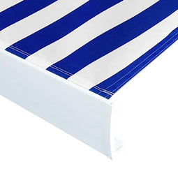 vidaXL - Luifeldoek - 350x250 - cm - canvas - blauw - en - wit