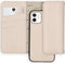 Selencia Hoesje Geschikt voor iPhone 12 Mini Hoesje Met Pasjeshouder - Selencia Tierra Uitneembare Slang Clutch - Wit