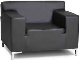 Fauteuil 1-Zits bankje in zwart lederlook