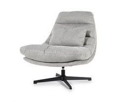 Fauteuil Cooper met kussen - Grijs Houston | Eleonora