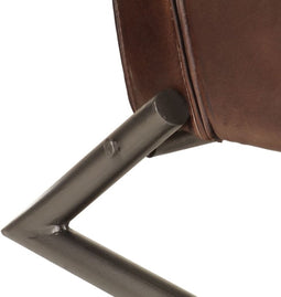 Fauteuil echt leer bruin