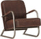 Fauteuil echt leer bruin