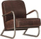 Fauteuil echt leer bruin