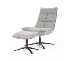 Fauteuil Marcus met voetenbank | Eleonora | Grijs + GRATIS 5 jaar Vlekkenservice!