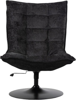 Fauteuil Sam Black van Furnilux - Stof - Met en ronde voet - Verstelbaar en draaibaar - 100% polyester