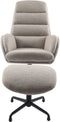 Fauteuil sifton met voetenbank Boucle - Taupe