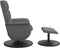 Fauteuil verstelbaar met voetenbankje kunstleer grijs
