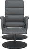 Fauteuil verstelbaar met voetenbankje kunstleer grijs