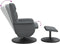 Fauteuil verstelbaar met voetenbankje kunstleer grijs