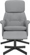 Fauteuil verstelbaar met voetenbankje stof lichtgrijs