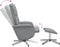 Fauteuil verstelbaar met voetenbankje stof lichtgrijs