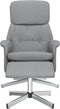 Fauteuil verstelbaar met voetenbankje stof lichtgrijs
