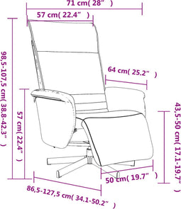 Fauteuil verstelbaar met voetensteun kunstleer zwart