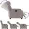 Fauteuil verstelbaar stof taupe
