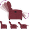 Fauteuil verstelbaar stof wijnrood