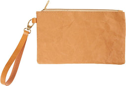 Faux Leather Clutch, l: 21 cm, h: 18 , lichtbruin, 1stuk