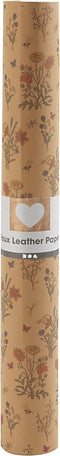 Faux leather papier met print, b: 49,5 cm, 350 g/m2, 1 m, lichtbruin