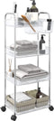vidaXL - Opbergtrolley - 4-laags - 37x28x95 - cm - acryl - transparant