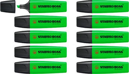 STABILO BOSS ORIGINAL - Markeerstift - Hoogste Kwaliteit - Groen - Doos 10 Stuks
