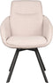 LABEL51 Beauty Eetkamerstoel - Naturel - Stof - Black Frame - Stoel - Normale eetkamerstoel