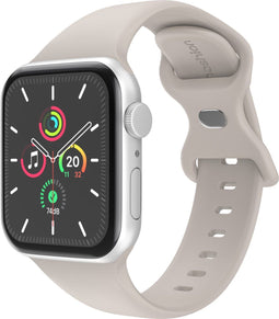 imoshion Siliconen⁺ bandje - Geschikt voor Apple Watch 1, 2, 3, 4, 5, 6, 7, 8, 9, 10 (42 mm), SE - 38/40/41 mm - Grijs - S/M