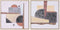 Schilderij Home ESPRIT polyestyreen Canvas Abstract Stads 62,5 x 2,8 x 62,5 cm (2 Stuks)