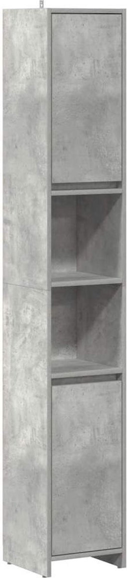 vidaXL - Badkamerkast - 30x30x183,5 - cm - spaanplaat - betongrijs
