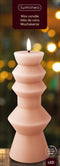 Lumineo - LED kaars d8.4h23 cm licht roze/wwt kerst