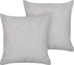 LEUZEA - Sierkussen set van 2 - Grijs - 45 x 45 cm - Bouclé