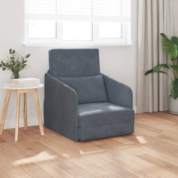 vidaXL - Ligbed - Sofa - 2-in-1 - Donkergrijs - 65x80x83 - cm - Fluweel