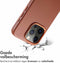 Accezz MagSafe Leather Backcover - Soft case - Krasbestendig - Bruin (iPhone 15 Pro)
